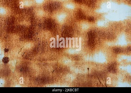 Texture métallique peinte avec de grandes taches de rouille Banque D'Images