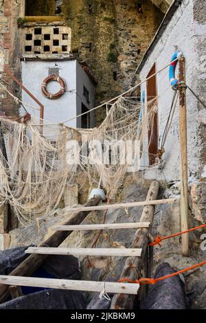 Vieilles serres sur la Promenade Anita Garibaldi, une destination touristique populaire surplombant le golfe du Paradis dans la Riviera italienne, Nervi, Gênes Banque D'Images