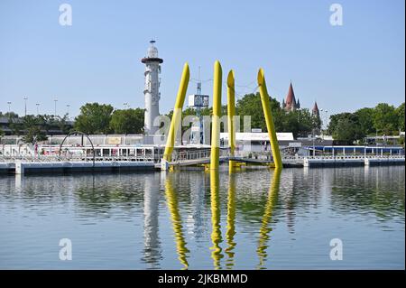 Vienne, Autriche. Plage de COPA sur le Danube à Vienne Banque D'Images