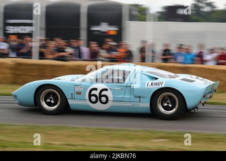 La Ford GT40, conduite par Jochen Rindt au Festival of Speed de Goodwood, Sussex, Royaume-Uni Banque D'Images