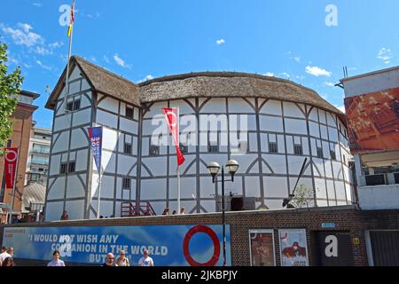 Shakespeare's Globe Theatre, 21 New Globe Walk, Bankside, Southwark, Londres, Angleterre, ROYAUME-UNI, SE1 9DT Banque D'Images