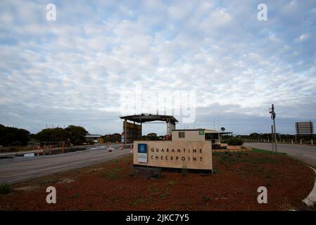 Point de contrôle de quarantaine entre les frontières de l'État Banque D'Images