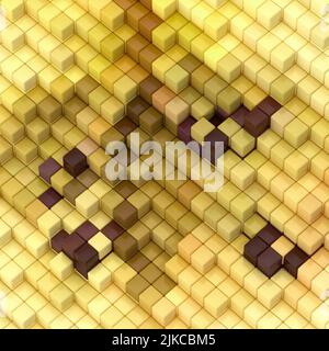 3D Illustration d'Apple pixelisée Banque D'Images