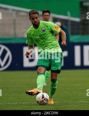 Koblenz, Allemagne. 31st juillet 2022. 31 juillet 2022, Stade Oberwerth, Koblenz, GER, DFB Cup, 1st Round FV Engers 07 vs Arminia Bielefeld, dans la photo Christopher Freisberg (Engers) Credit: dpa/Alay Live News Banque D'Images