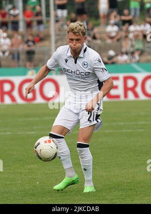 Koblenz, Allemagne. 31st juillet 2022. 31 juillet 2022, Stade Oberwerth, Koblenz, GER, Coupe DFB, 1st tours FV Engers 07 vs Arminia Bielefeld, dans la photo Robin Hack (Bielefeld) Credit: dpa/Alay Live News Banque D'Images