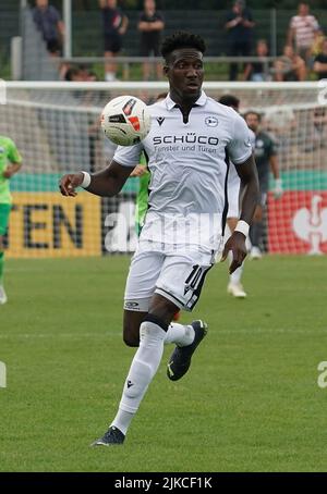 Koblenz, Allemagne. 31st juillet 2022. 31 juillet 2022, Stade Oberwerth, Koblenz, GER, Coupe DFB, 1st ronde FV Engers 07 vs Arminia Bielefeld, dans la photo Bryan Lasme (Bielefeld) Credit: dpa/Alay Live News Banque D'Images