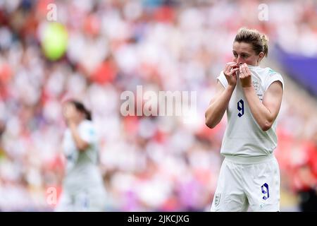 Londres, Royaume-Uni. 31st juillet 2022. Ellen White d'Angleterre femmes regarde sur. UEFA Women's Euro England 2022 final, England Women contre Germany Women au Wembley Stadium de Londres le dimanche 31st juillet 2022. Cette image ne peut être utilisée qu'à des fins éditoriales. Utilisation éditoriale uniquement, licence requise pour une utilisation commerciale. Aucune utilisation dans les Paris, les jeux ou les publications d'un seul club/ligue/joueur. photo par Steffan Bowen/Andrew Orchard sports photographie/Alay Live news crédit: Andrew Orchard sports photographie/Alay Live News Banque D'Images