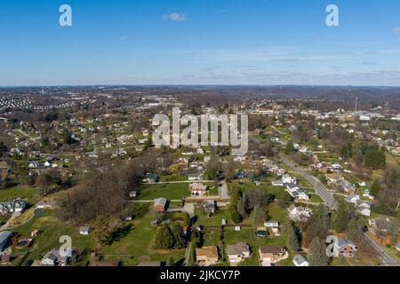 Vue aérienne de North Huntingdon, comté de Westmoreland, Pennsylvanie. Banque D'Images