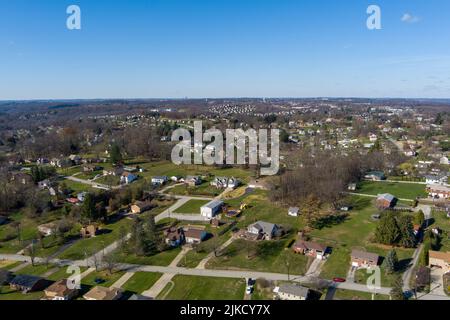 Vue aérienne de North Huntingdon, comté de Westmoreland, Pennsylvanie. Banque D'Images