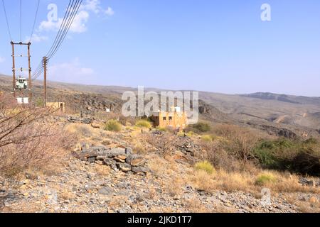 Vue panoramique depuis une vieille maison Misfah à Misfat al Abriyeen Banque D'Images