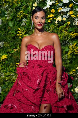 Maya Jama arrivant au GRM Gala au Palais de Kensington à Londres. Date de la photo: Lundi 1 août 2022. Banque D'Images