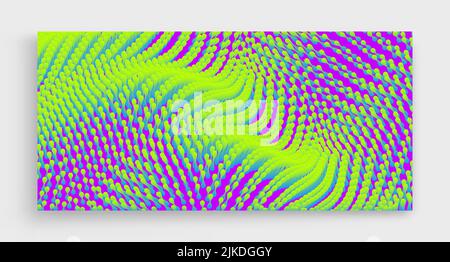 Surface ondulée avec effet dynamique. Arrière-plan moléculaire abstrait. Couche de cellules. illustration vectorielle 3d pour la science ou le médical. Illustration de Vecteur