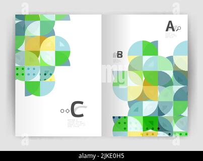 Couverture du rapport annuel géométrique Vector Modern. Modèle de couverture de brochure ou de brochure A4 pour les entreprises modernes. Arrière-plan abstrait avec triangles de couleur, r. Annuel Illustration de Vecteur