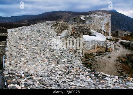 Plan des ruines de la forteresse de Kalaja, la plus importante de la nation du Kosovo. Banque D'Images