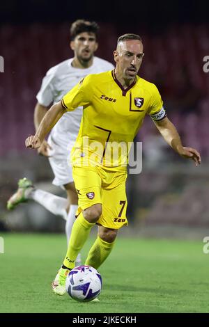 Foto Alessandro Garofalo/LaPresse30 Luglio 2022 Salerno, Italie - États-Unis Salernitana vs Reggina 1914 - amichevole prima stestive trofeo Angelo Iervolino. Stade Arechi. Nella foto: Franck Ribery (Etats-Unis Salerntana 1919); 30 juillet , 2022 Salerno, Italie - Etats-Unis Salerntana vs Reggina 1914, football sportif, match amical d'été premier Angelo Iervolino trophée Arechi stade. Dans la photo: Franck Ribery (US Salernitana 1919); Banque D'Images