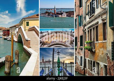 La célèbre Venise, capitale de la Vénétie, (Italie) se trouve sur plus de 100 petites îles dans un lagon de la mer Adriatique. Banque D'Images