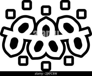 illustration vectorielle noire de l'icône des lumières de noël. Illustration de Vecteur