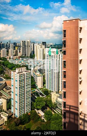 Vue panoramique sur les appartements du logement public de Singapour dans le district de Toa Payoh, Singapour. Banque D'Images