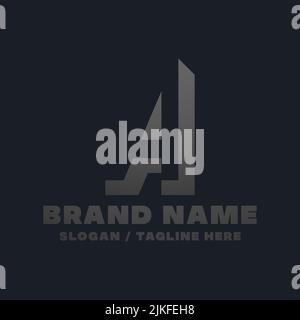 Lettre Un modèle de logo Illustration de Vecteur