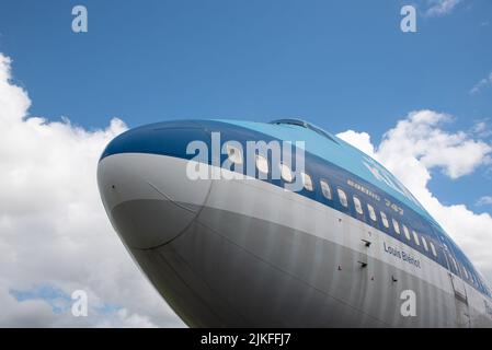 Lelystad, pays-Bas. Juillet 2022. La partie avant du Boeing 747. Photo de haute qualité. Gros plan. Banque D'Images