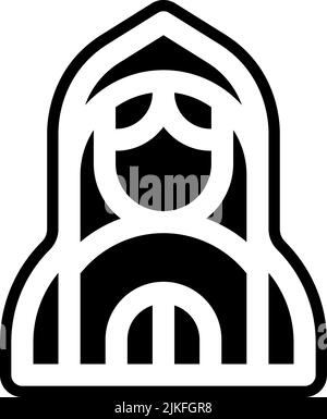 illustration vectorielle noire de l'icône virgen de guadalupe. Illustration de Vecteur