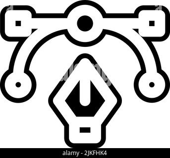 illustration vectorielle noire de l'icône du stylet. Illustration de Vecteur