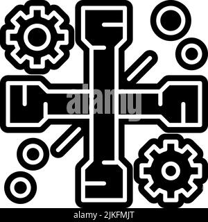 illustration du vecteur noir de l'icône de clé. Illustration de Vecteur