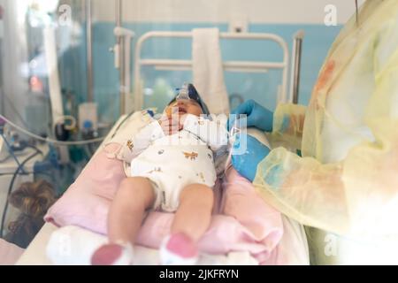 Épidémie de bronchiolite dans un service pédiatrique de l'hôpital. Banque D'Images