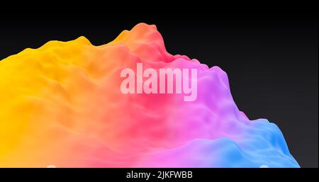 Abstrait bleu, violet, rouge et orange mouvements de montagne dans le vent - 3D rendre le modèle d'affaires fond Banque D'Images