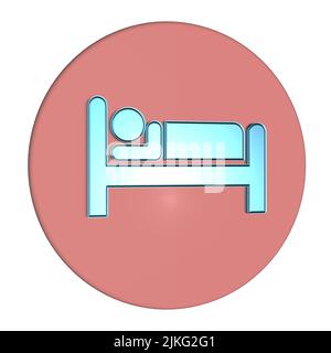 logo de conception graphique du concept de sommeil figure dans le lit endormi partie du concept de mode de vie sain Banque D'Images