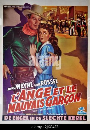 JOHN WAYNE et GAIL Russell dans ANGEL ET THE BADMAN 1947 réalisateur / écrivain James Edward Grant musique Richard Hageman John Wayne Productions / Republic Pictures Banque D'Images