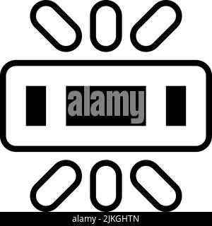 illustration vectorielle noire d'icône fluorescente. Illustration de Vecteur