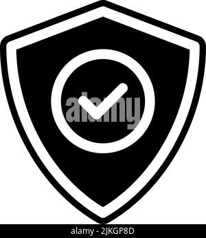 illustration vectorielle noire de l'icône shield. Illustration de Vecteur