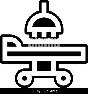 illustration vectorielle noire de l'icône de la table chirurgicale. Illustration de Vecteur