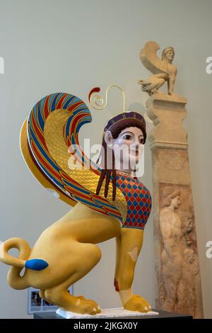 Exposition « Chroma: Ancient Sculpture in Color » au Metropolitan Museum of Art, New York City, USA 2022 Banque D'Images