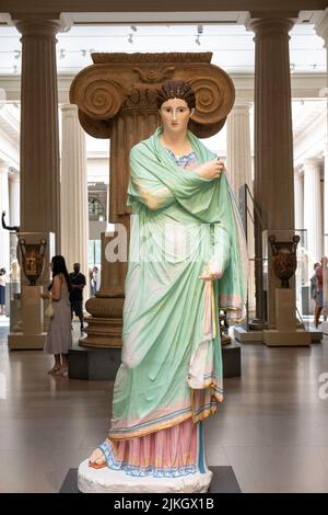 Exposition « Chroma: Ancient Sculpture in Color » au Metropolitan Museum of Art, New York City, USA 2022 Banque D'Images