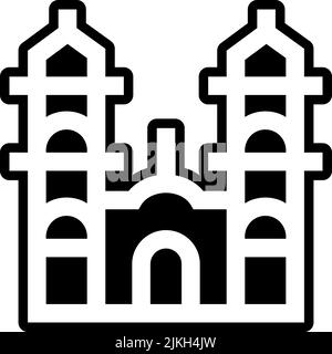 illustration vectorielle noire de l'icône de la cathédrale de lima. Illustration de Vecteur