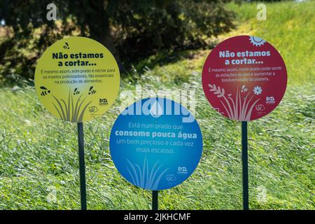 An information about the space where pollinating insects find a food source Stock Photo