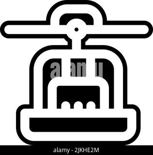 illustration vectorielle noire de l'icône ski lift. Illustration de Vecteur