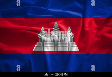 drapeau du cambodge avec effet 3d Banque D'Images