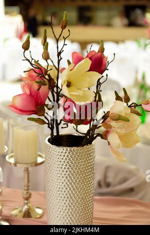 A vertical close-up of decorative flowers Stock Photo