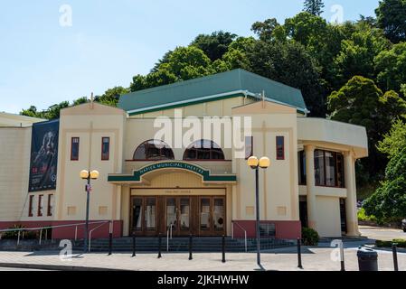 Théâtre municipal art déco au centre-ville de Napier, Île du Nord de la Nouvelle-Zélande Banque D'Images