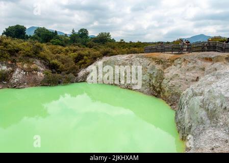 Merveilles naturelles à Waiotapu Thermal Wonderland, Rotorua en Nouvelle-Zélande Banque D'Images