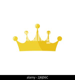 Icône en forme de couronne dorée sur fond blanc Illustration de Vecteur