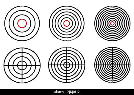 Set of aim, target vector icons isolated on white background. Vector illustration Illustration de Vecteur
