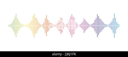Égaliseur d'onde sonore. Onde sonore vectorielle. Forme d'onde audio de fréquence. Signal graphique vocal. Illustration de Vecteur