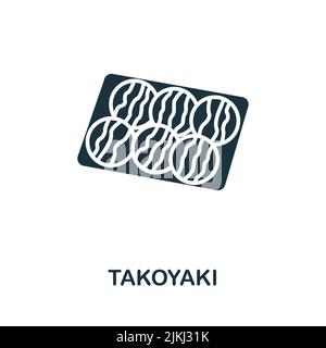 Icône takoyaki. Icône Fastfood ligne simple monochrome pour les modèles, la conception Web et les infographies Illustration de Vecteur