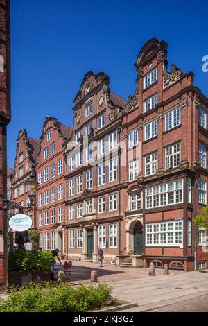 Maisons historiques à Peterstraße, Komponistenquartier, Neustadt, Hambourg, Allemagne Banque D'Images