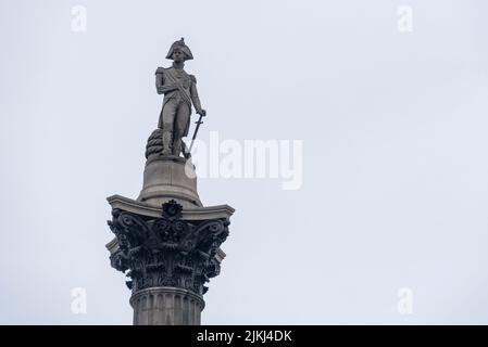 Colonne Nelson, Monument à Trafalgar Square, Londres, Royaume-Uni Banque D'Images