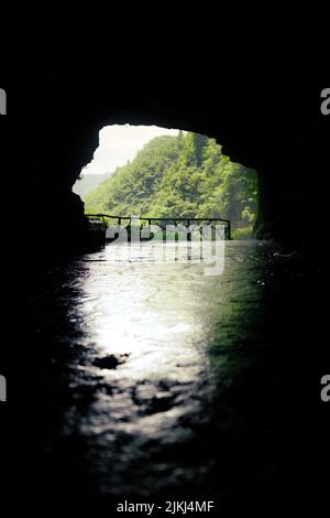 A scenic inside view of the Shuanghedong Caves, Wenquan, Suiyang County, Guizhou Province, China Stock Photo